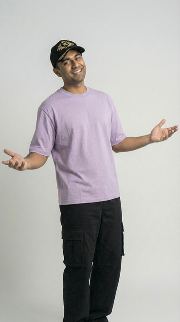 VIOLET HAZE LAVENDER OVERSIZED T-SHIRT FOR MEN