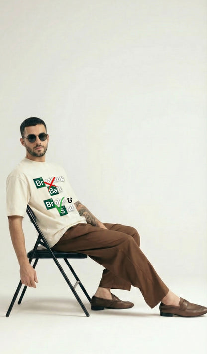 BREAKING BAD OVERSIZED BEIGE T-SHIRT