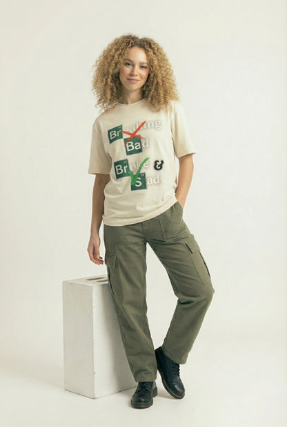 BREAKING BAD OVERSIZED BEIGE T-SHIRT