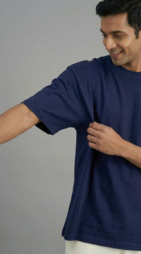 MIDNIGHT CORE NAVY BLUE OVERSIZED T-SHIRT FOR MEN