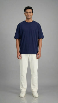 MIDNIGHT CORE NAVY BLUE OVERSIZED T-SHIRT FOR MEN