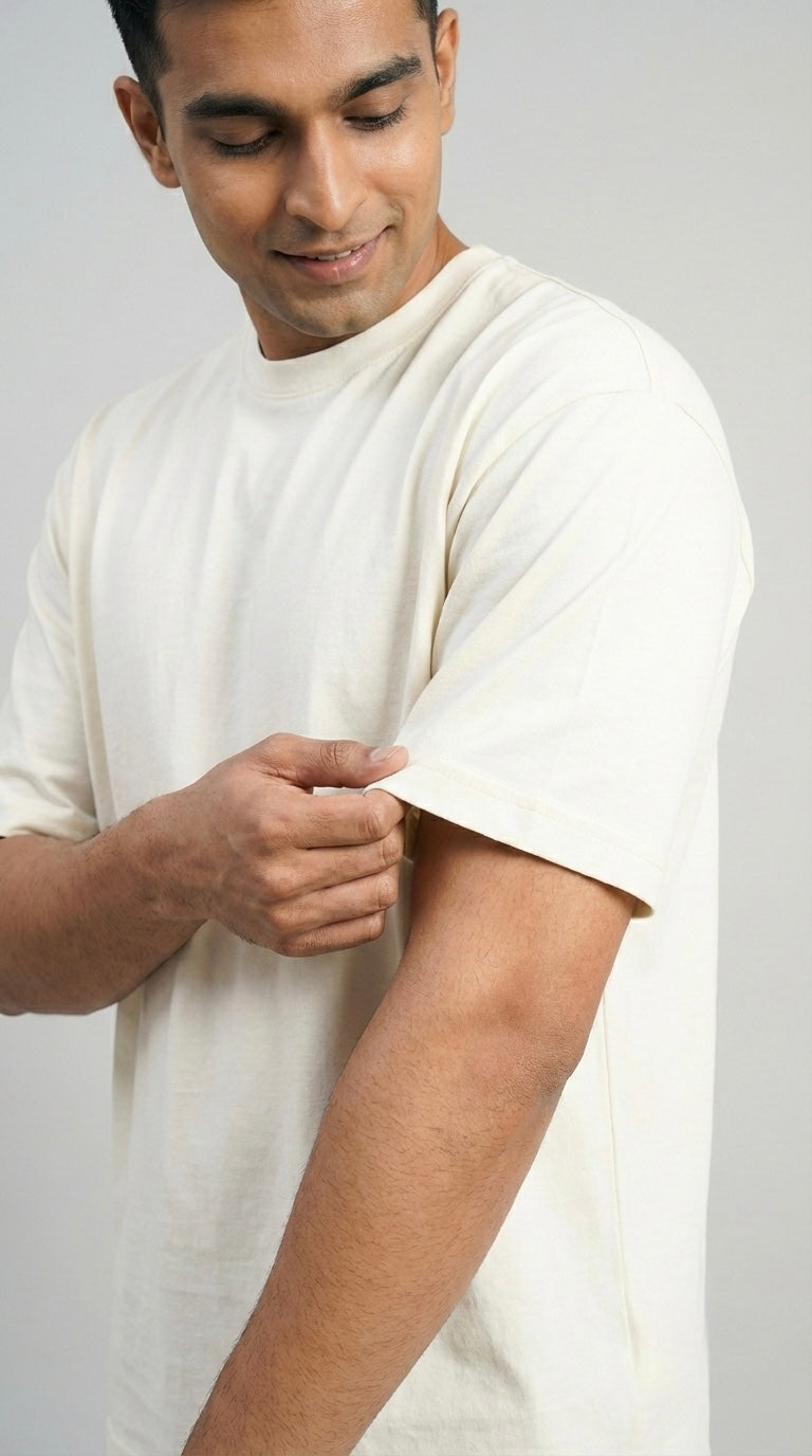 Casual oversized t-shirt for men paired with jeans