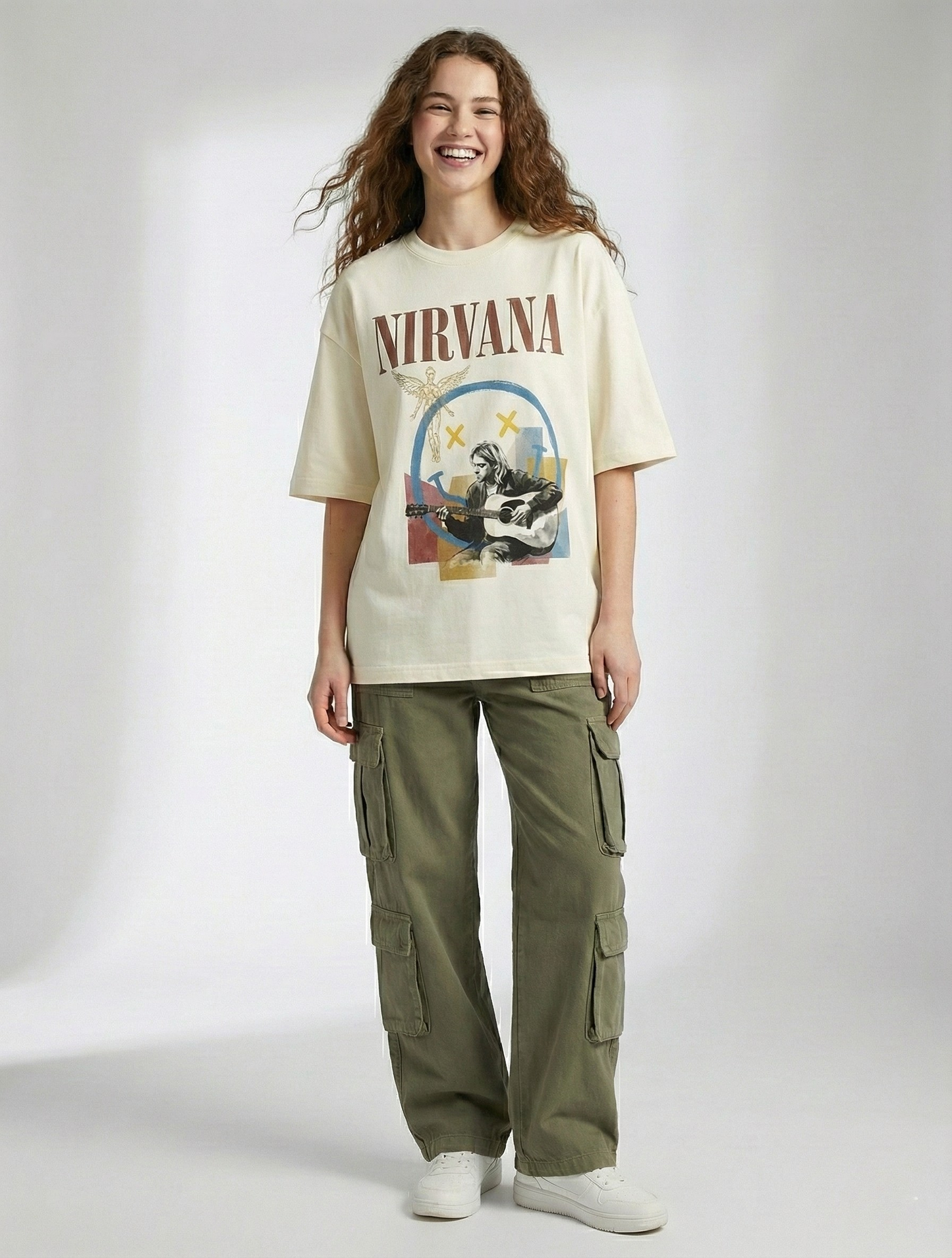 NIRVANA ICONIC GRUNGE OVERSIZED TEE