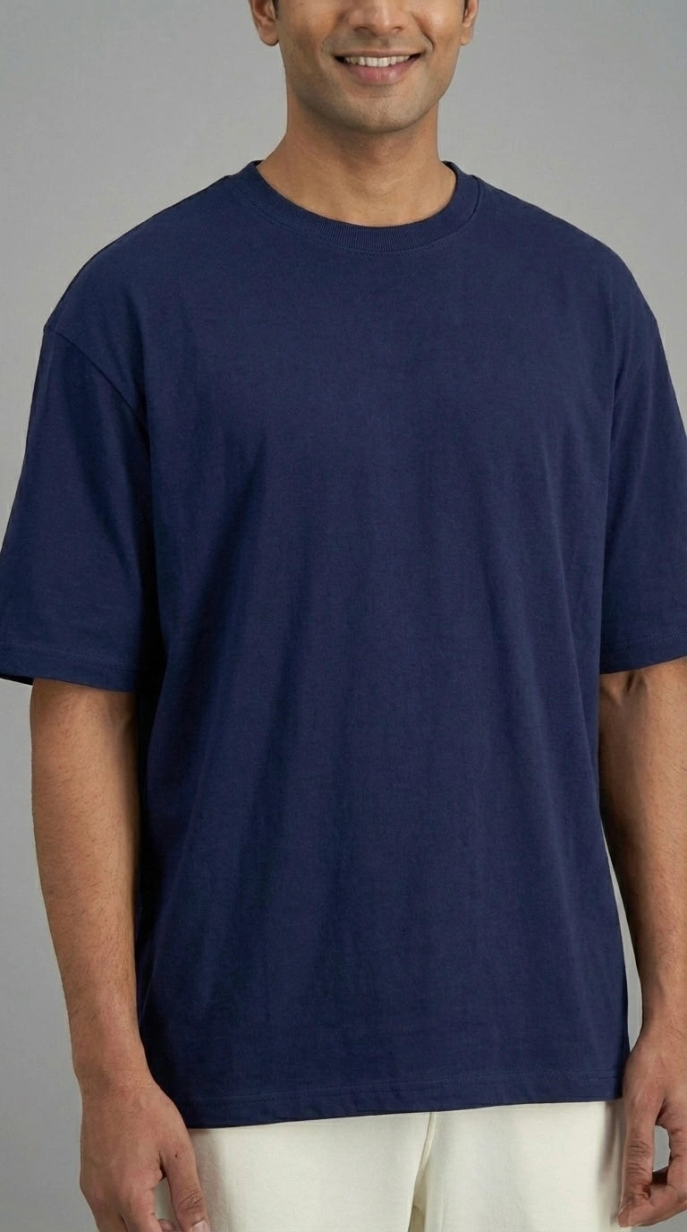 MIDNIGHT CORE NAVY BLUE OVERSIZED T-SHIRT FOR MEN